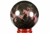 Polished Rhodonite Sphere - Madagascar #78784-1